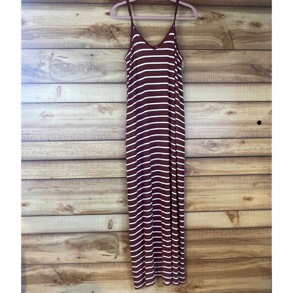 Zenana Womens Maxi‎ Dress Size Medium Striped Adjustable Straps Sleeveless - Picture 1 of 9